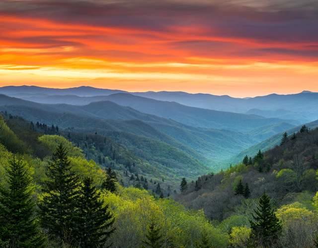Layered mountain views in the Great Smoky Mountains